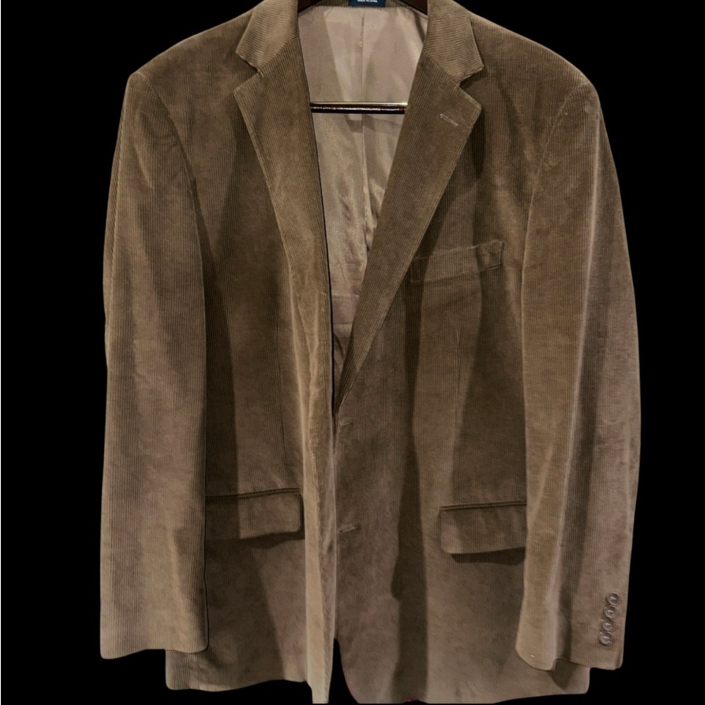 Saddlebred 44L Men's Tan Corduroy Blazer Eclectic Grandpa